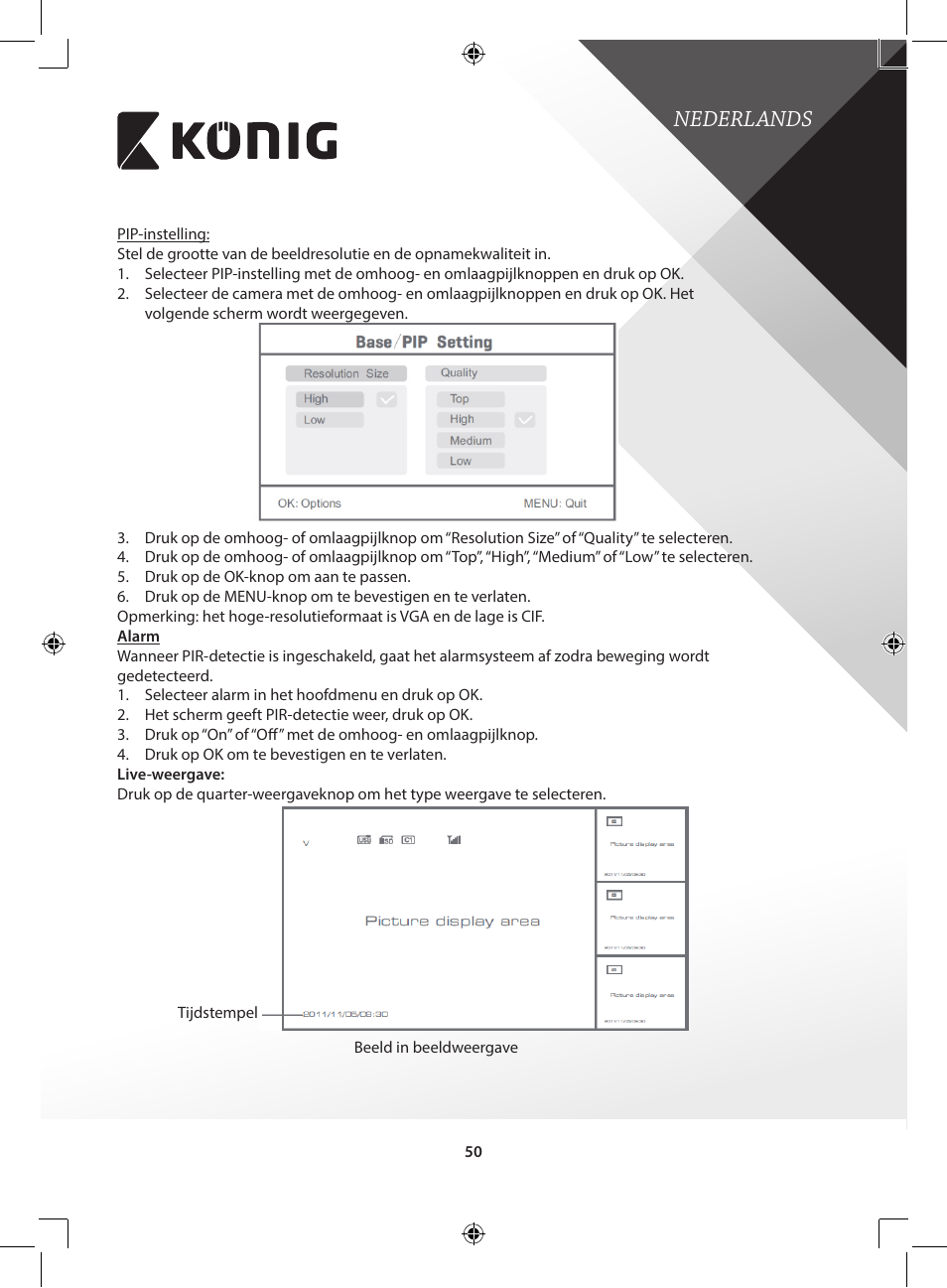 Nederlands | Konig Electronic Digital 2.4 GHz wireless camera for SEC-TRANS60 User Manual | Page 50 / 309