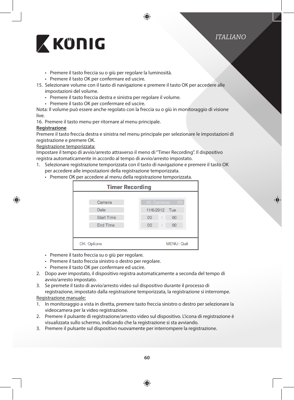 Italiano | Konig Electronic Digital 2.4 GHz wireless camera for SEC-TRANS60 User Manual | Page 60 / 309