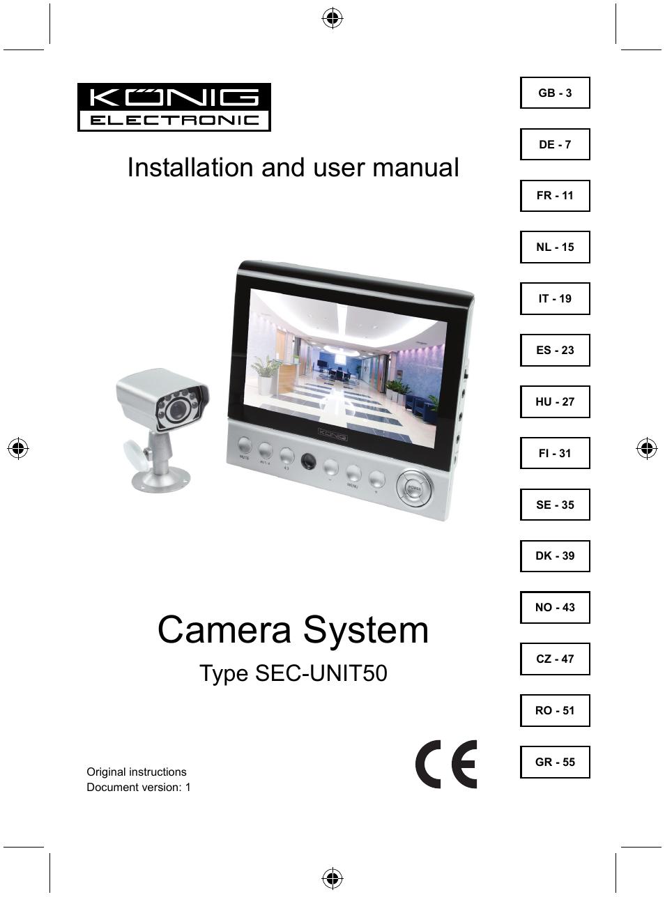 Konig Electronic 7" LCD monitor with camera User Manual | 59 pages