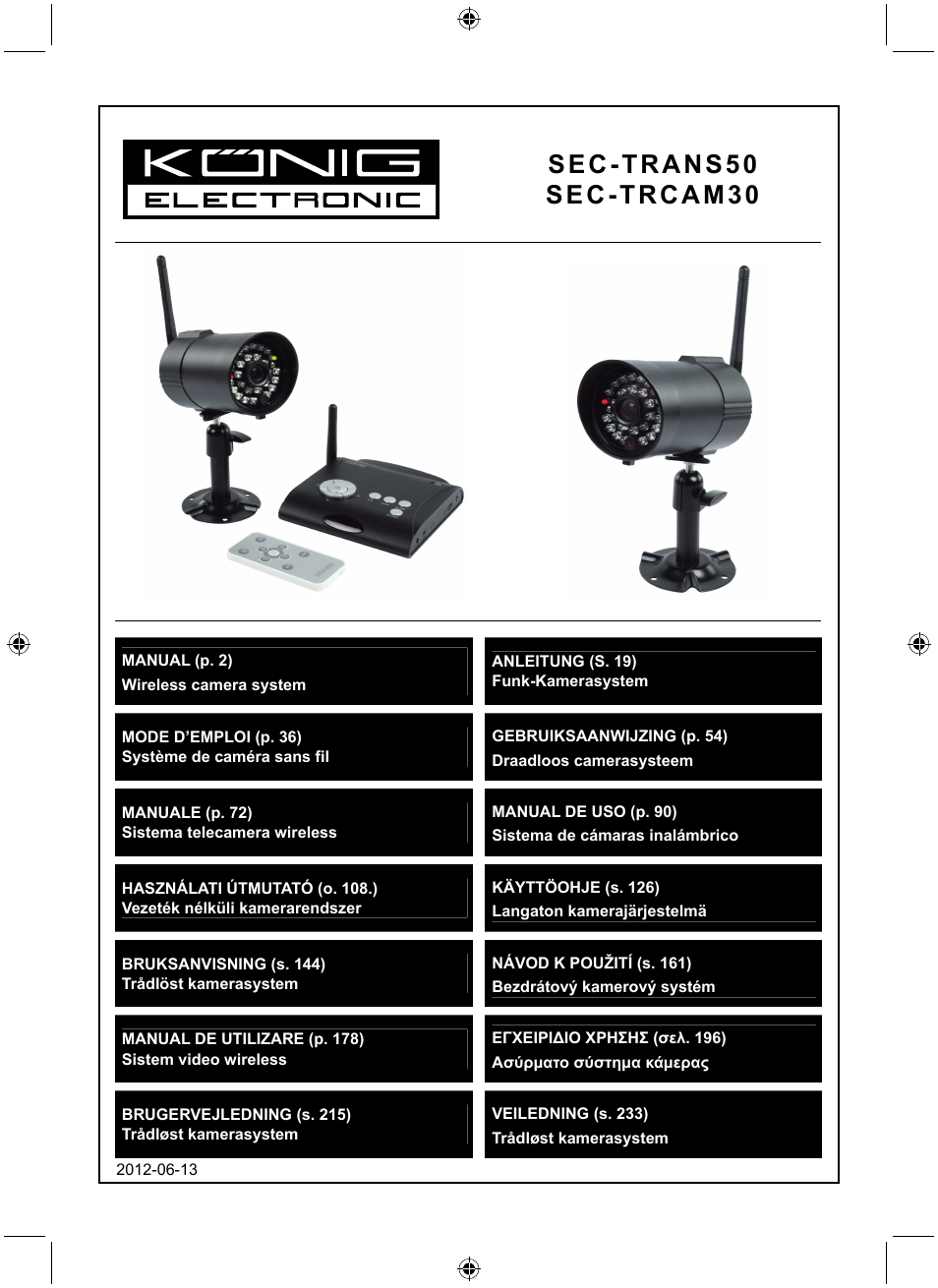 Konig Electronic Digital 2.4 GHz wireless camera system User Manual | 252 pages