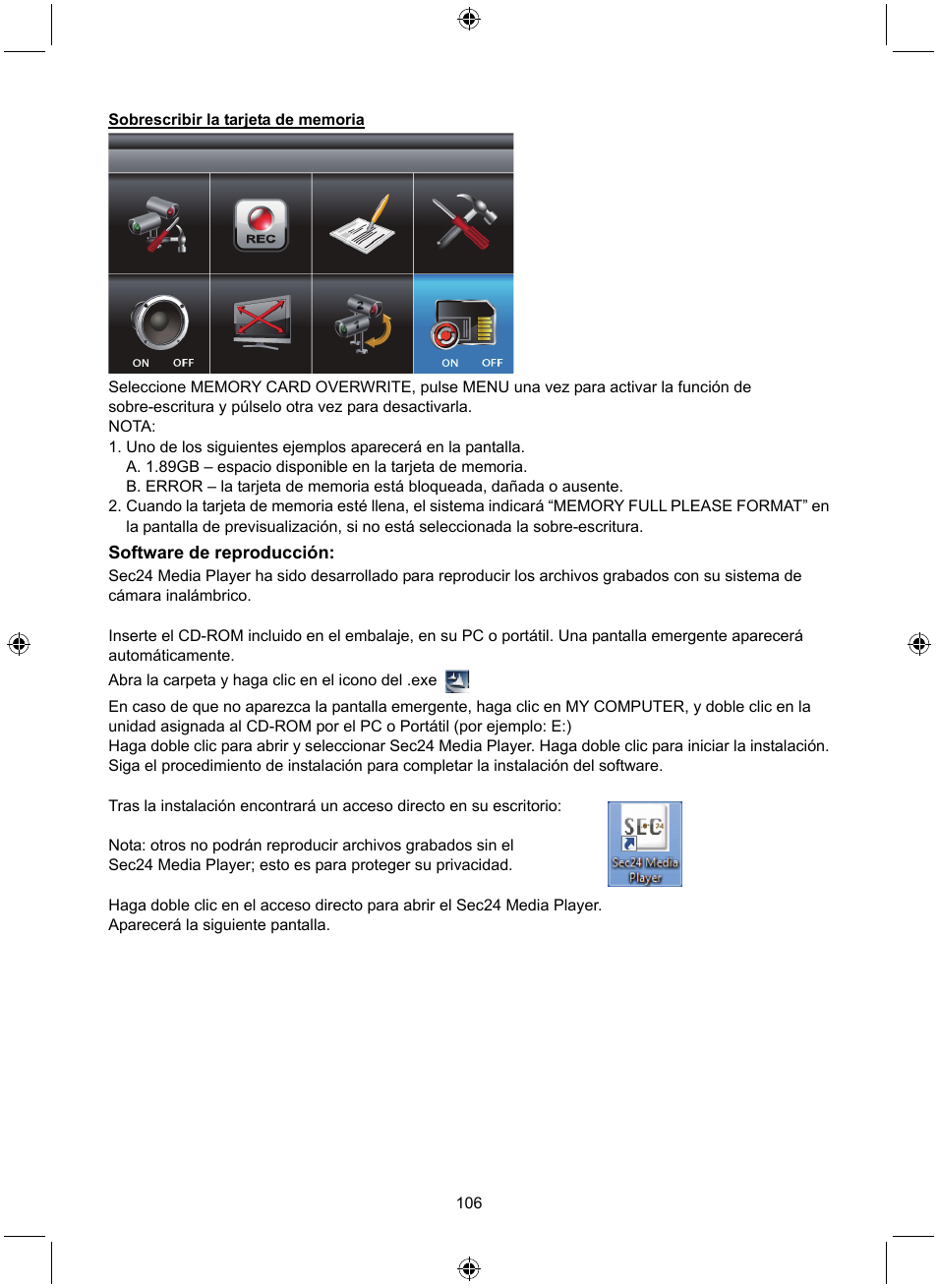 Konig Electronic Digital 2.4 GHz wireless camera system User Manual | Page 106 / 252