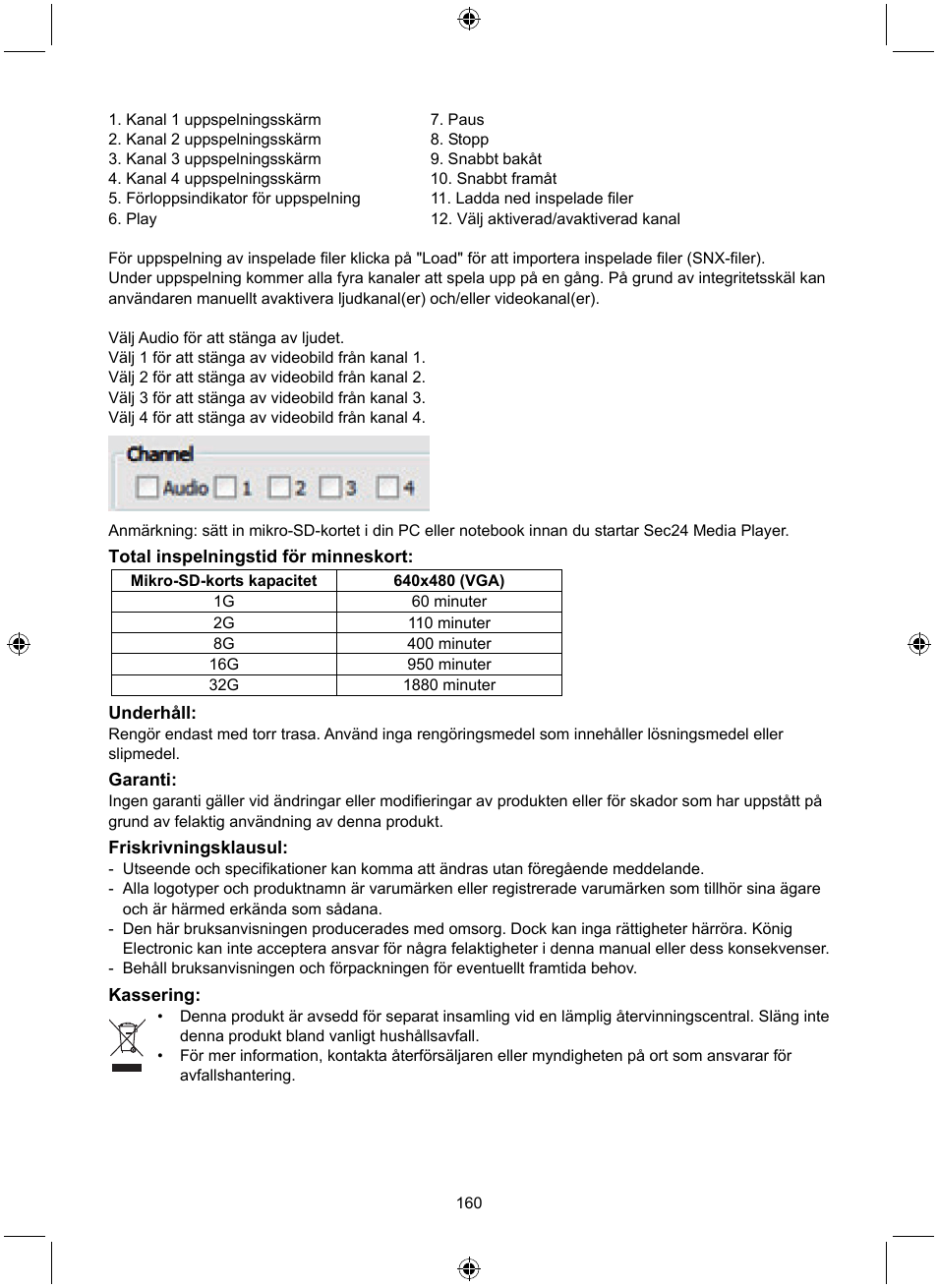 Konig Electronic Digital 2.4 GHz wireless camera system User Manual | Page 160 / 252