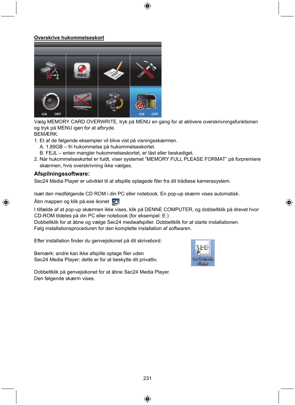 Konig Electronic Digital 2.4 GHz wireless camera system User Manual | Page 231 / 252