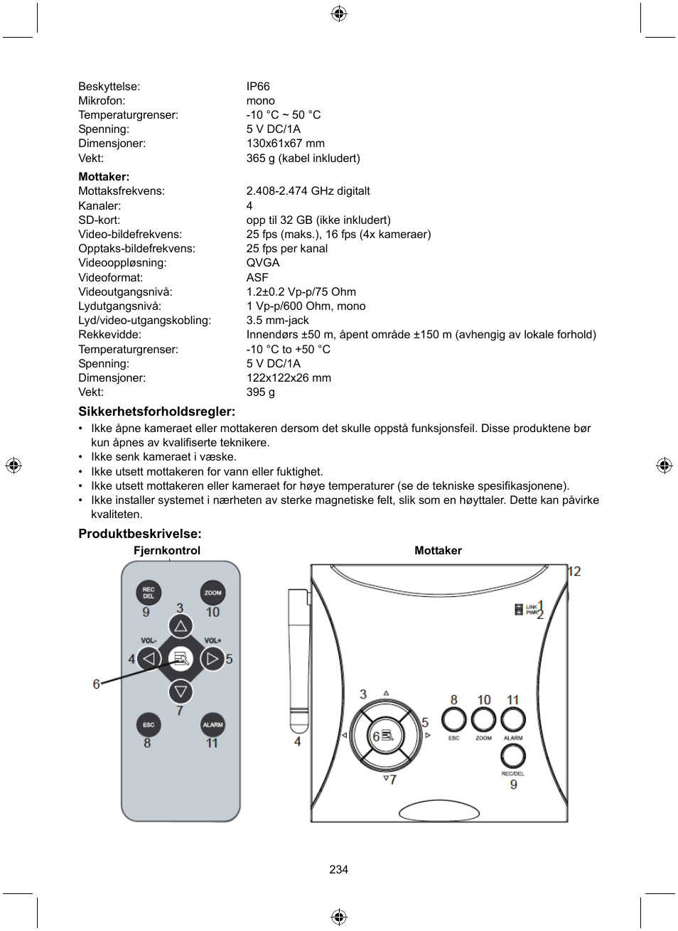 Konig Electronic Digital 2.4 GHz wireless camera system User Manual | Page 234 / 252