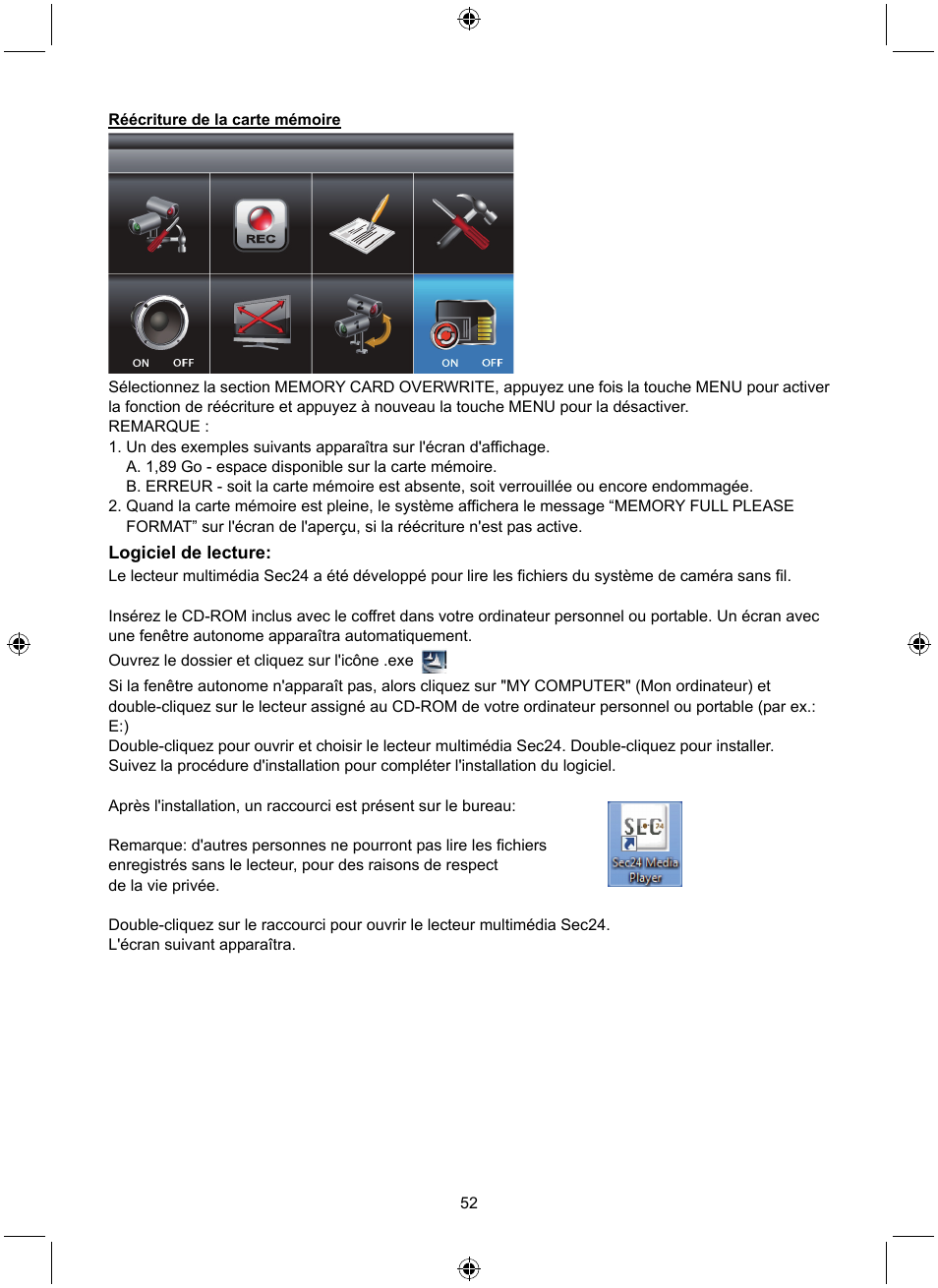 Konig Electronic Digital 2.4 GHz wireless camera system User Manual | Page 52 / 252