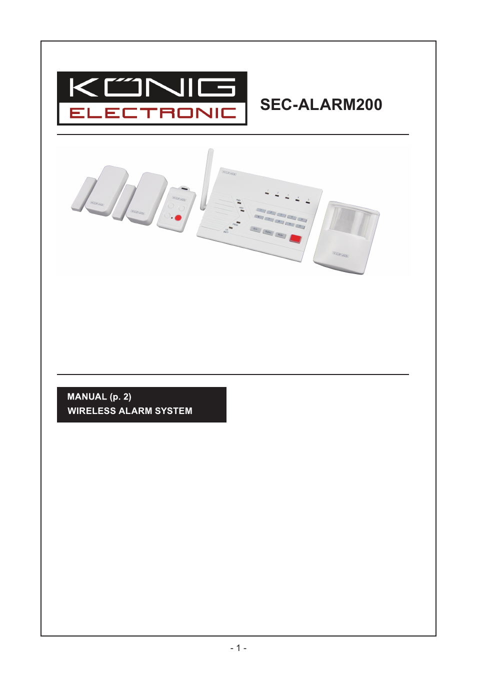 Konig Electronic Wireless alarm system User Manual | 37 pages