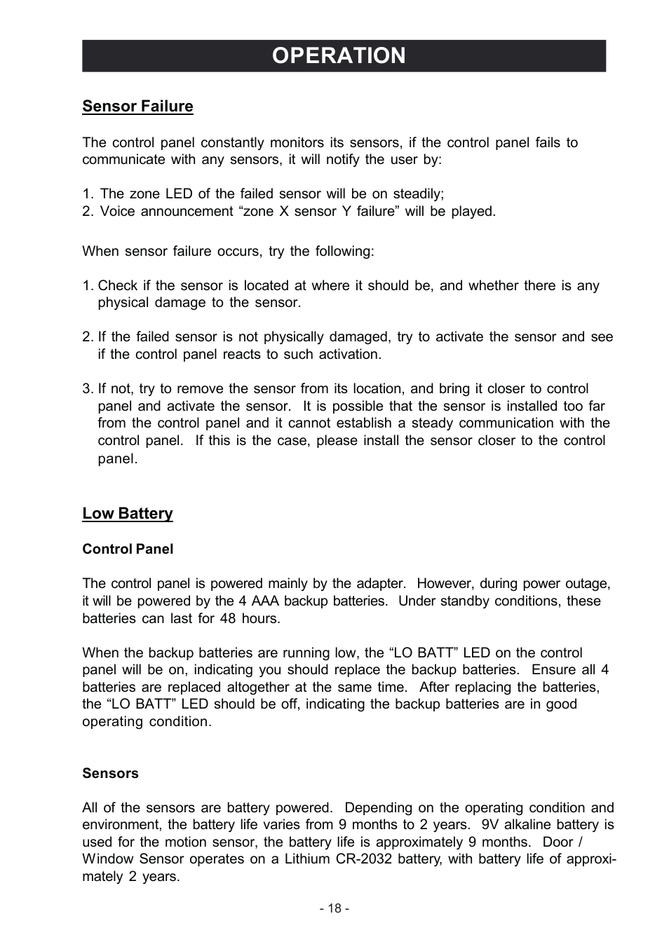 Operation | Konig Electronic Wireless alarm system User Manual | Page 18 / 37