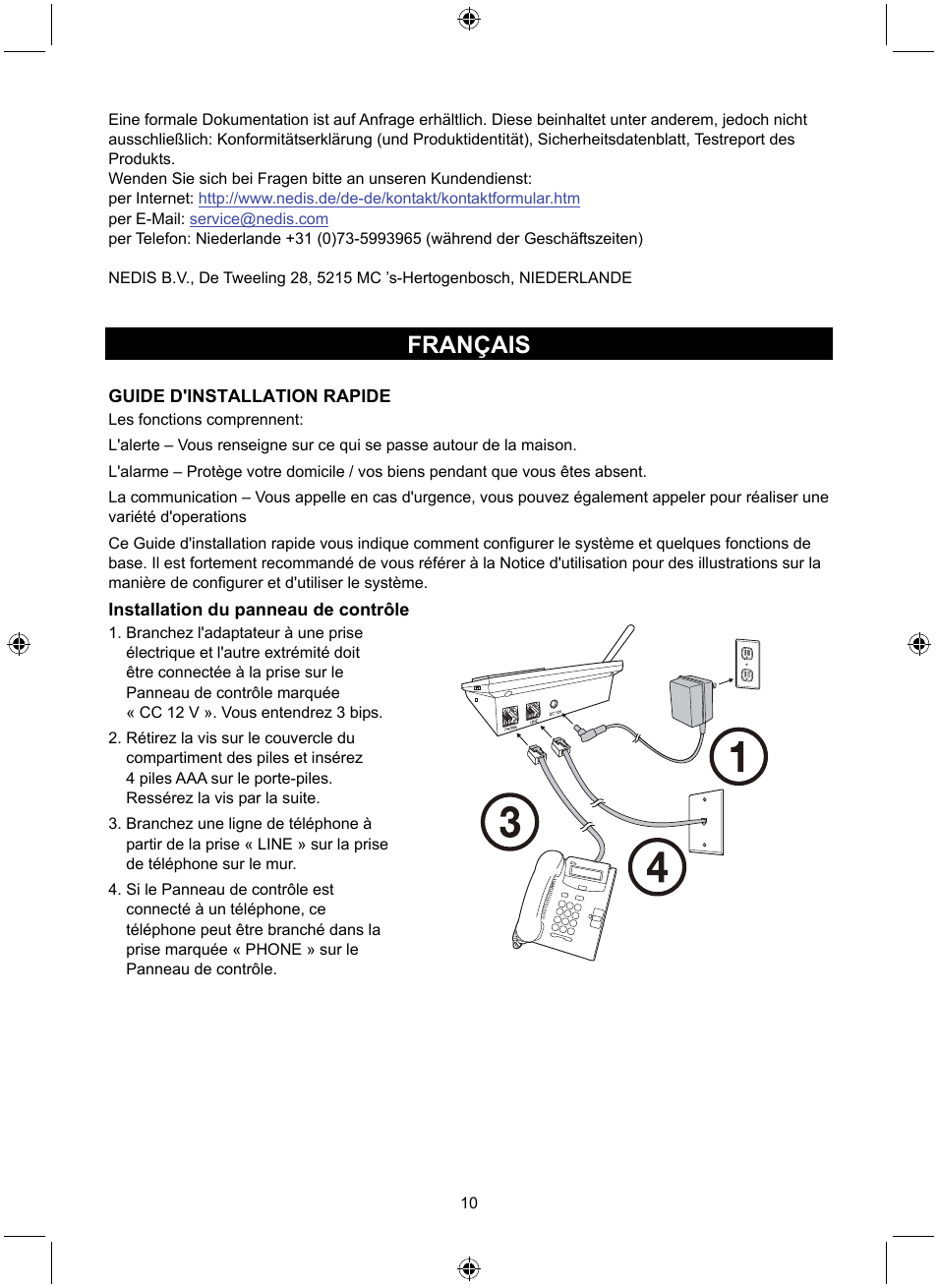 Français | Konig Electronic Wireless alarm system User Manual | Page 10 / 72