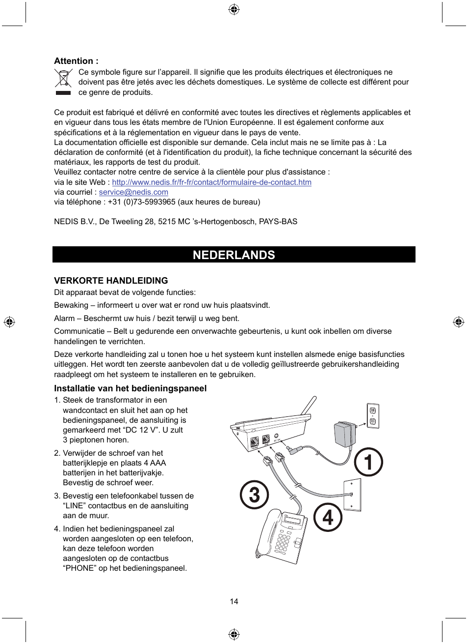 Nederlands | Konig Electronic Wireless alarm system User Manual | Page 14 / 72