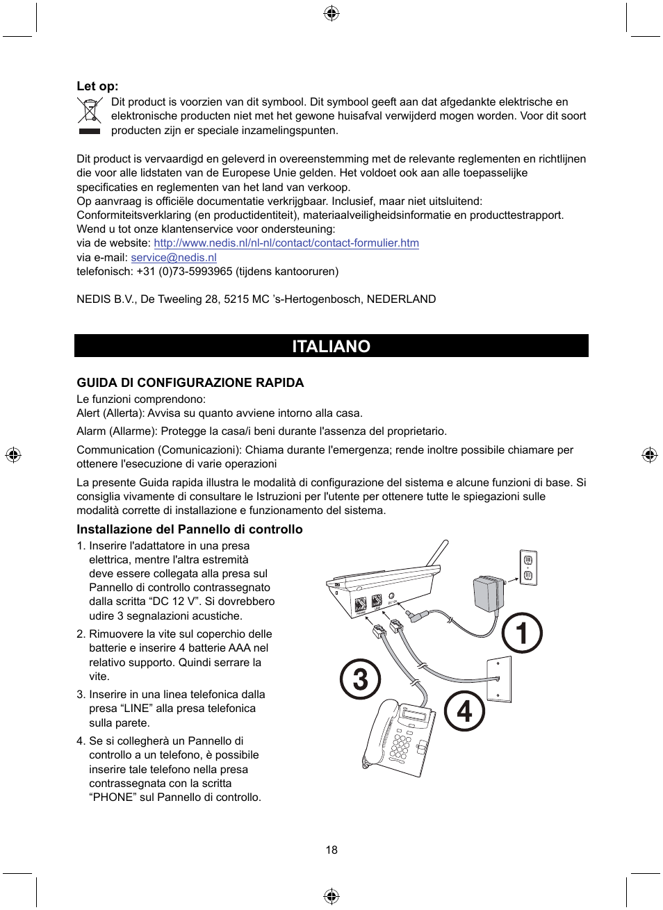 Italiano | Konig Electronic Wireless alarm system User Manual | Page 18 / 72