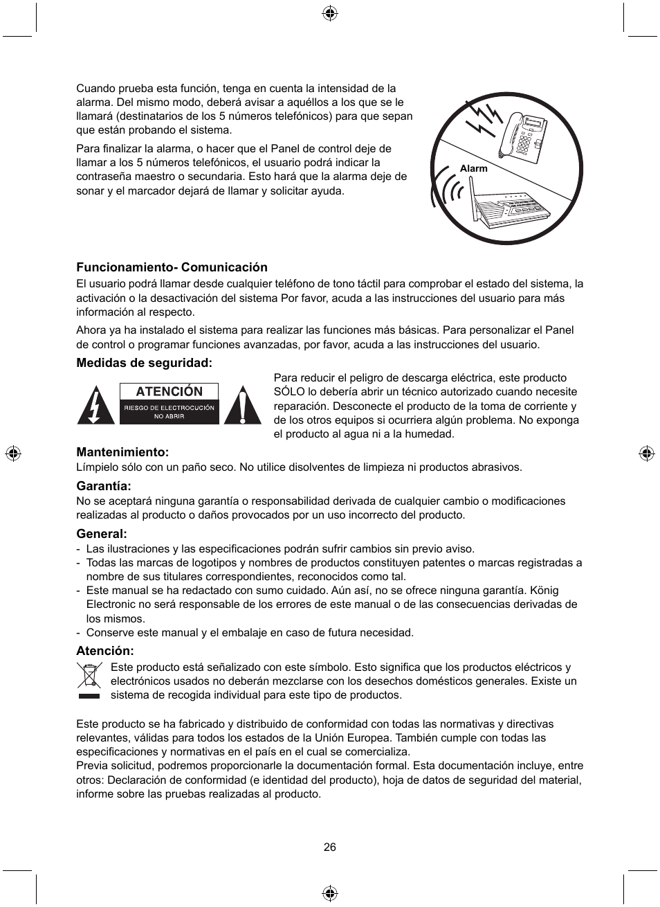 Konig Electronic Wireless alarm system User Manual | Page 26 / 72