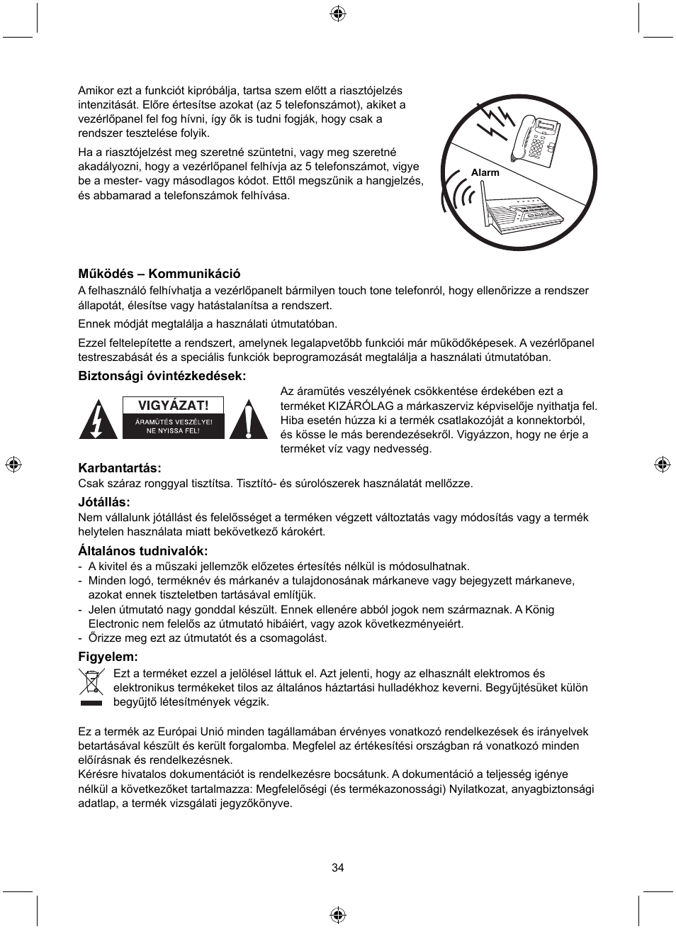 Konig Electronic Wireless alarm system User Manual | Page 34 / 72