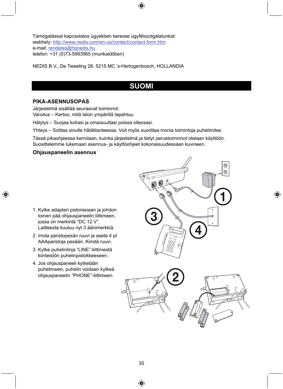 Suomi | Konig Electronic Wireless alarm system User Manual | Page 35 / 72