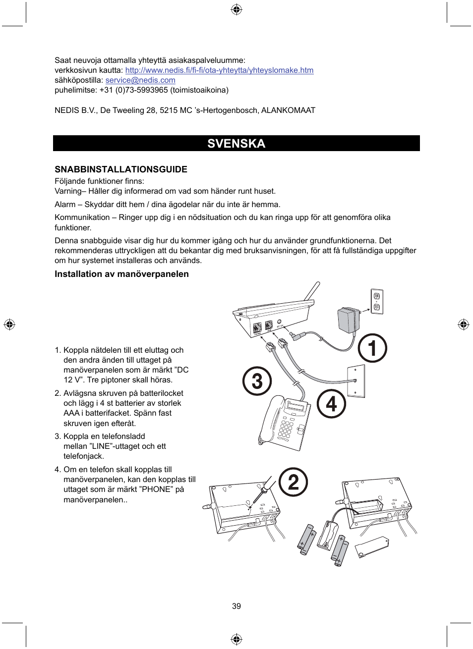 Svenska | Konig Electronic Wireless alarm system User Manual | Page 39 / 72