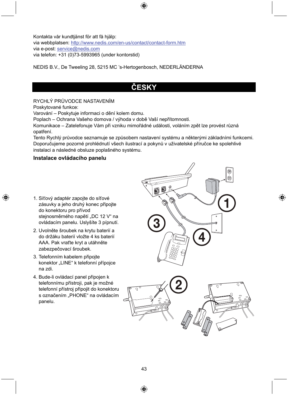 Česky | Konig Electronic Wireless alarm system User Manual | Page 43 / 72