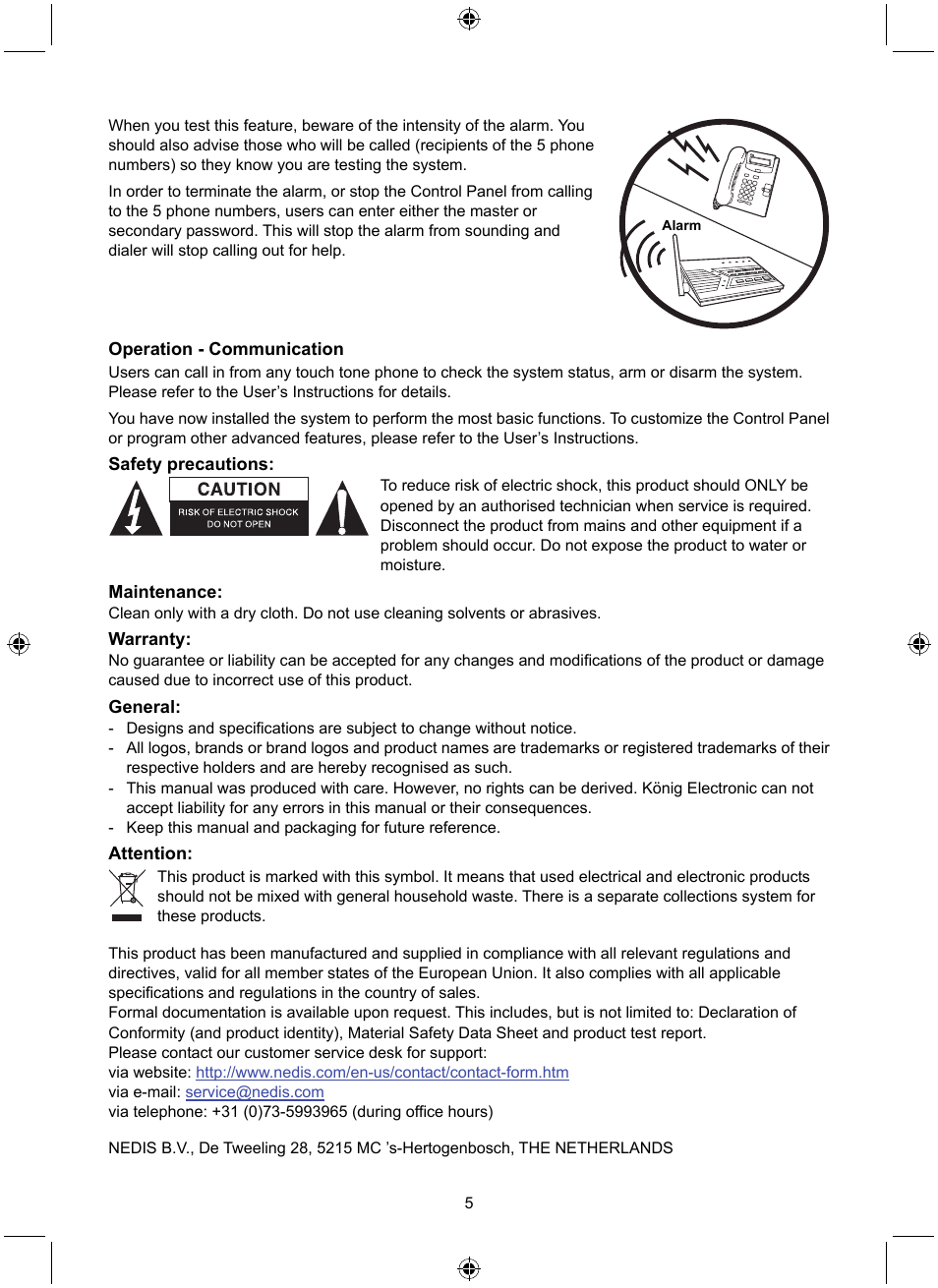 Konig Electronic Wireless alarm system User Manual | Page 5 / 72