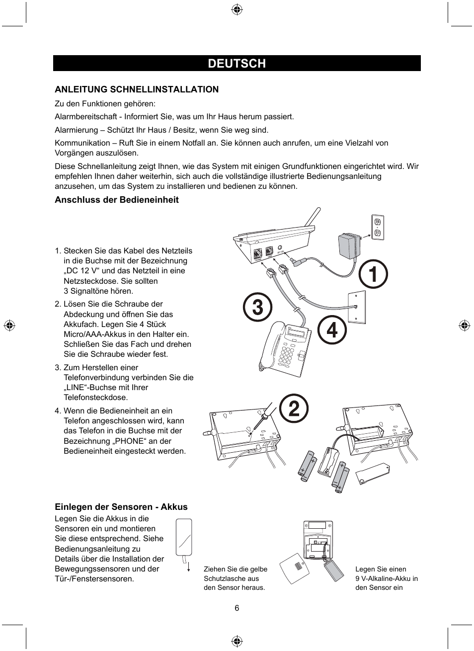 Deutsch | Konig Electronic Wireless alarm system User Manual | Page 6 / 72