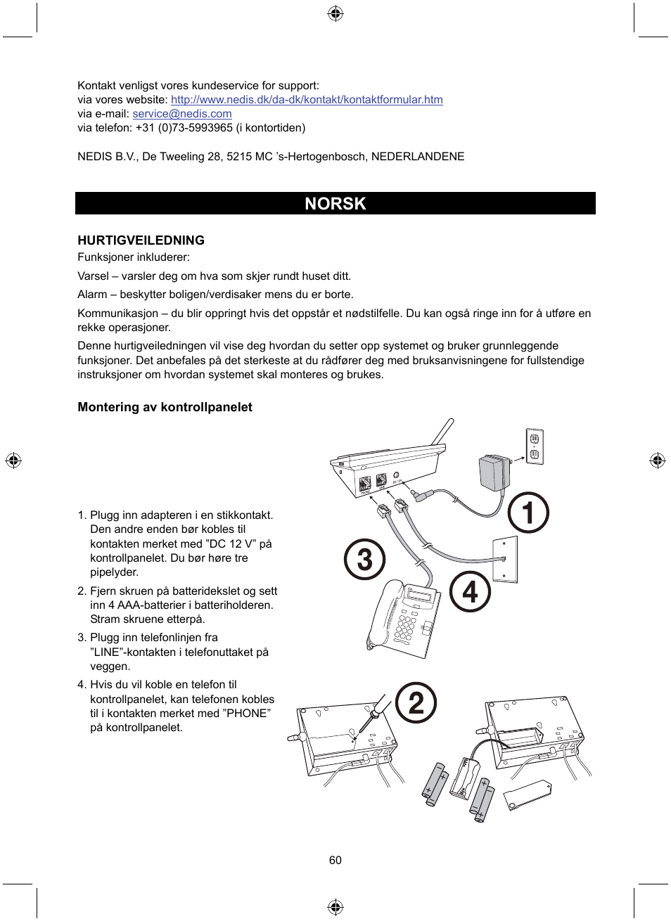 Norsk | Konig Electronic Wireless alarm system User Manual | Page 60 / 72