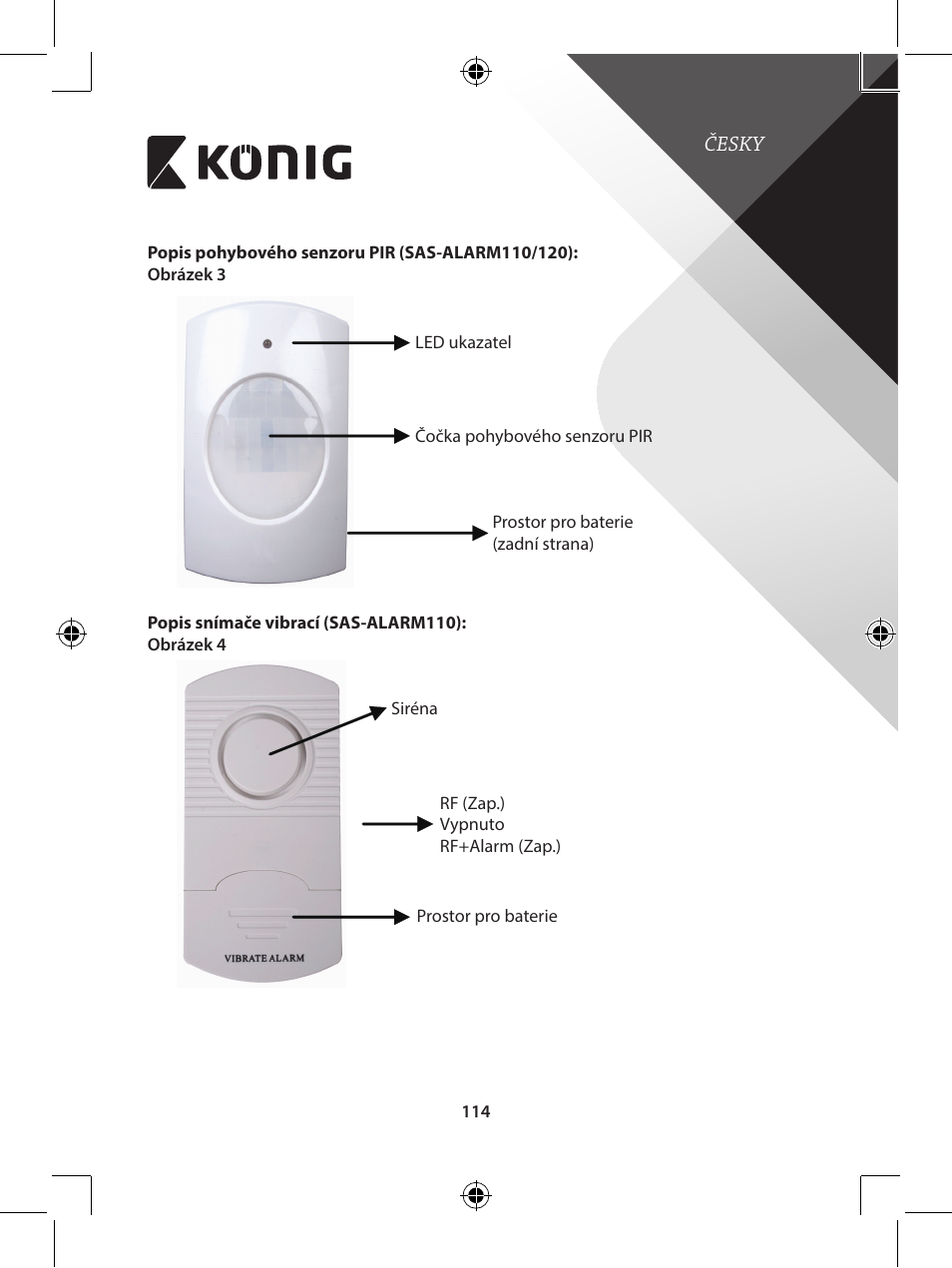 Konig Electronic Wireless alarm system User Manual | Page 114 / 276