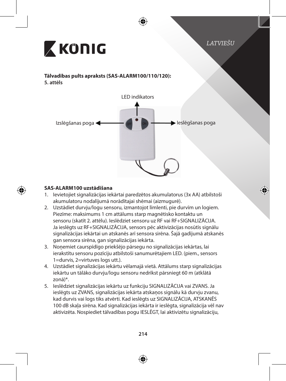 Konig Electronic Wireless alarm system User Manual | Page 214 / 276