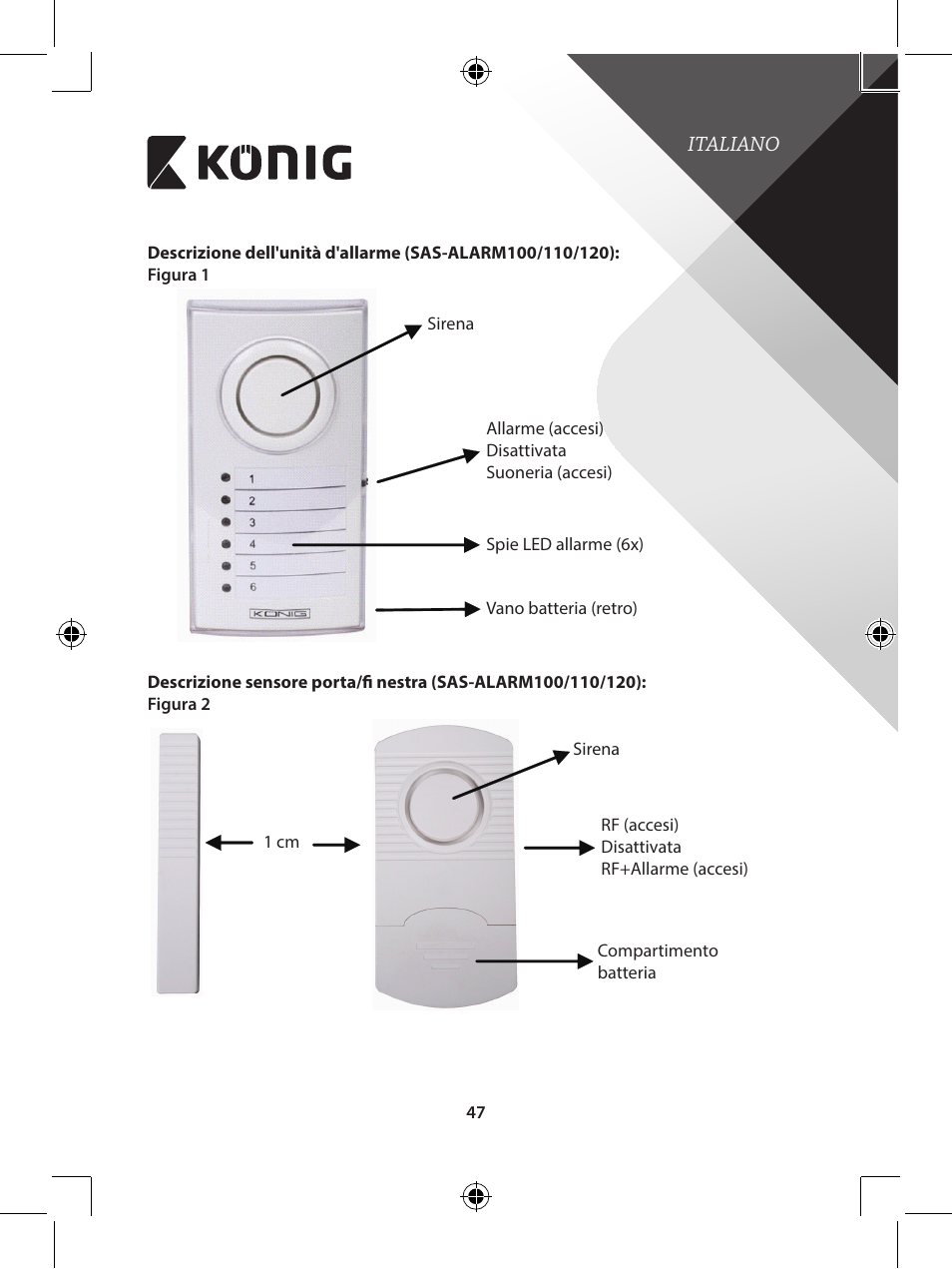Konig Electronic Wireless alarm system User Manual | Page 47 / 276