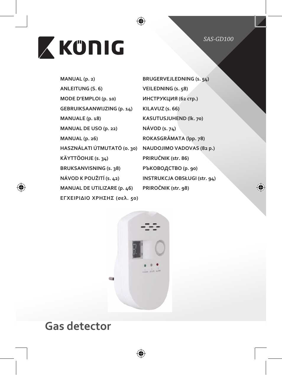 Konig Electronic Gas detector User Manual | 101 pages