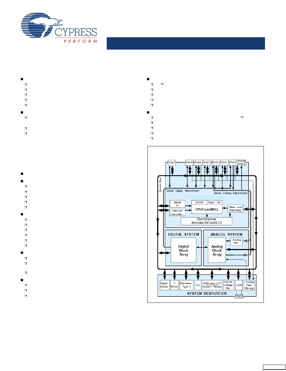 Cypress enCoRe CY7C64215 User Manual | 30 pages