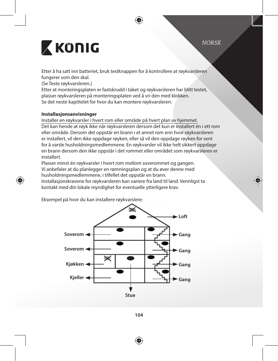 Konig Electronic Duo-pack wireless interconnectable smoke alarm User Manual | Page 104 / 176