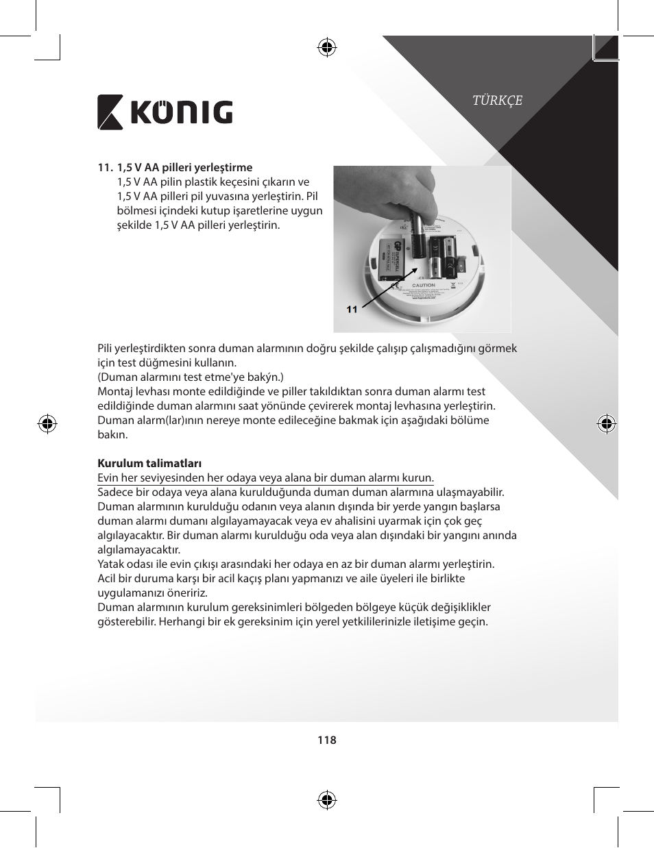 Konig Electronic Duo-pack wireless interconnectable smoke alarm User Manual | Page 118 / 176