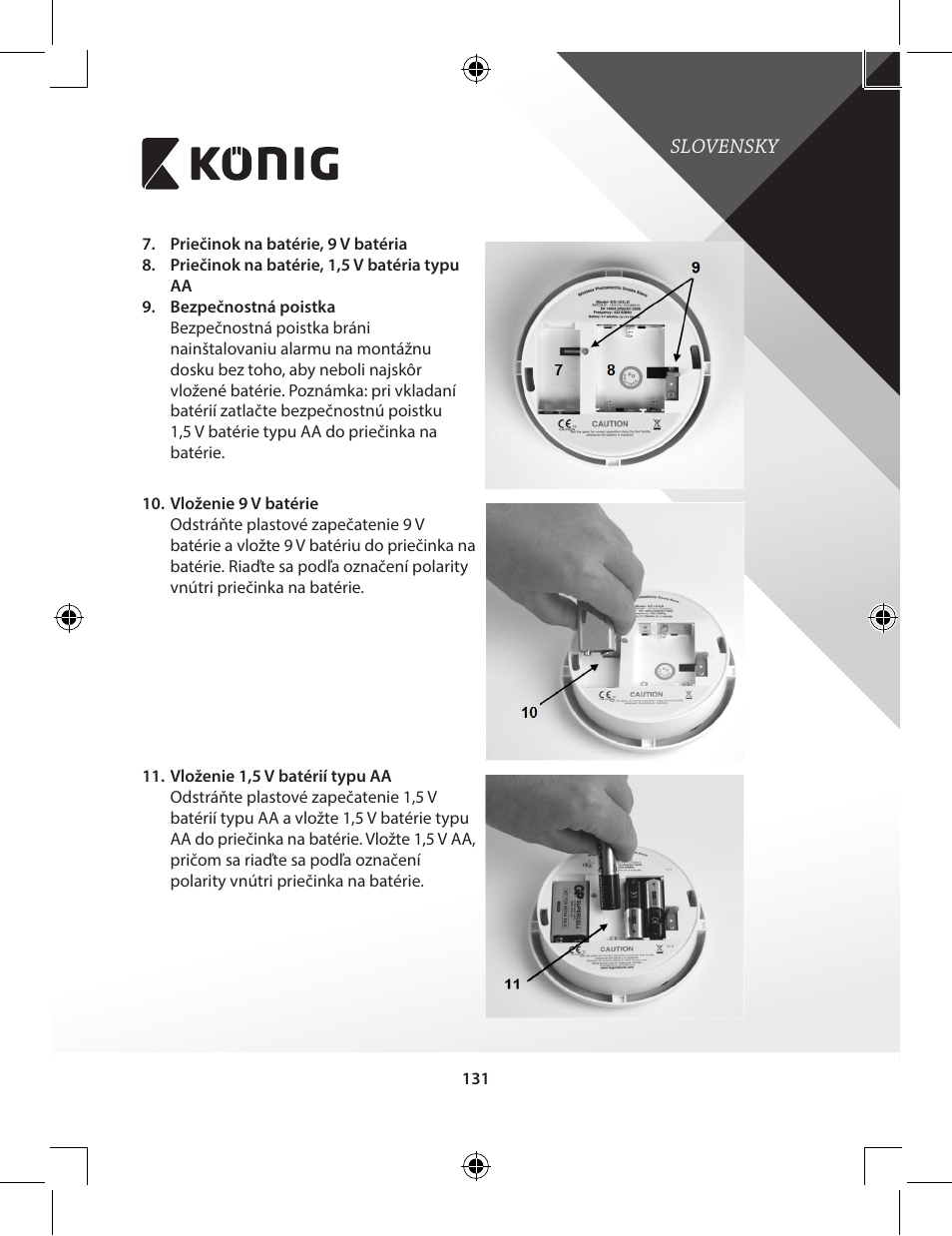 Konig Electronic Duo-pack wireless interconnectable smoke alarm User Manual | Page 131 / 176