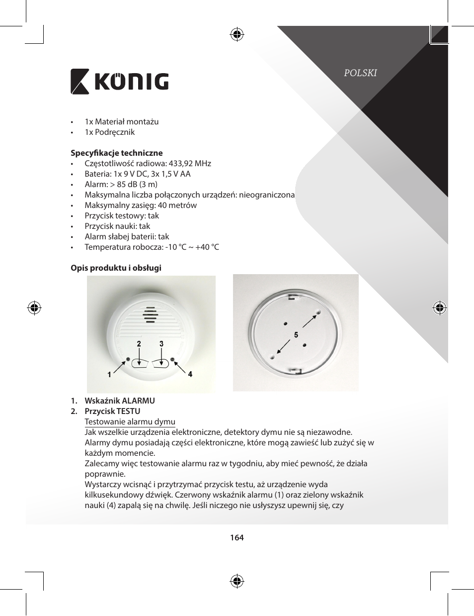 Konig Electronic Duo-pack wireless interconnectable smoke alarm User Manual | Page 164 / 176