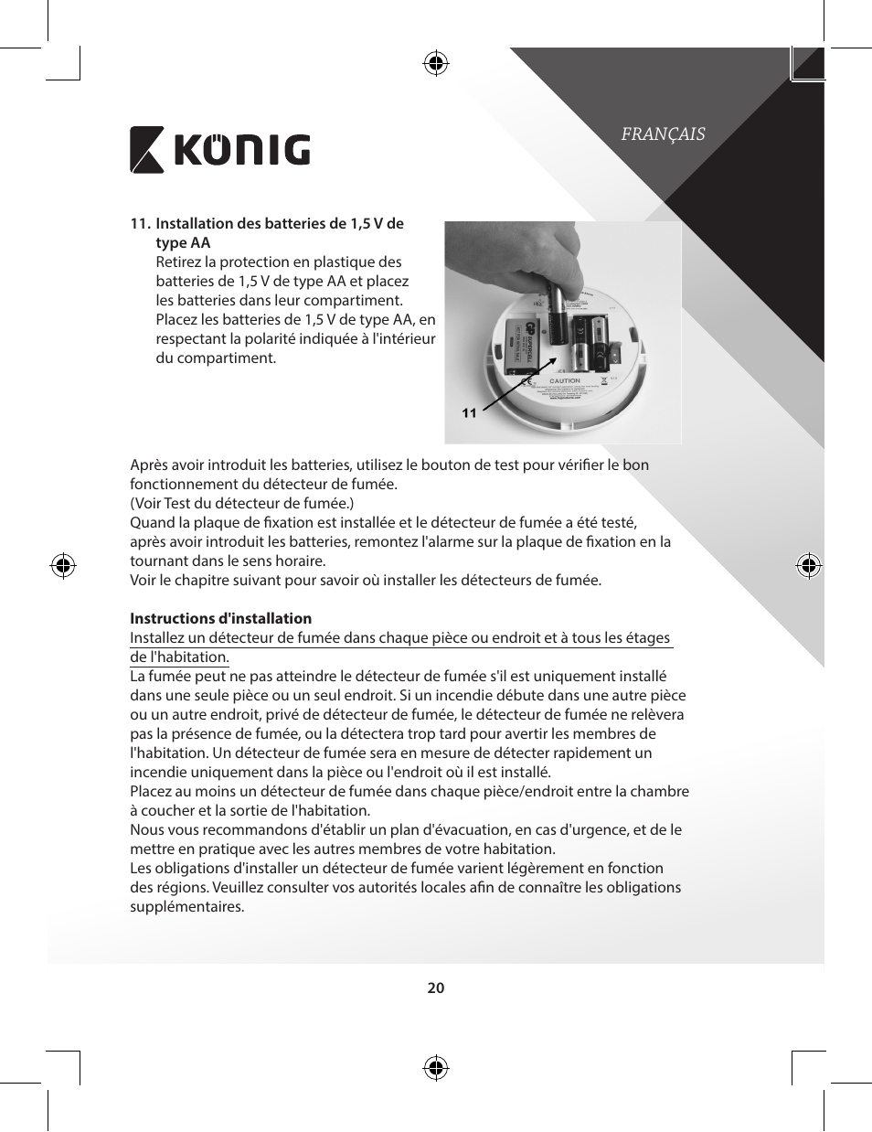 Konig Electronic Duo-pack wireless interconnectable smoke alarm User Manual | Page 20 / 176