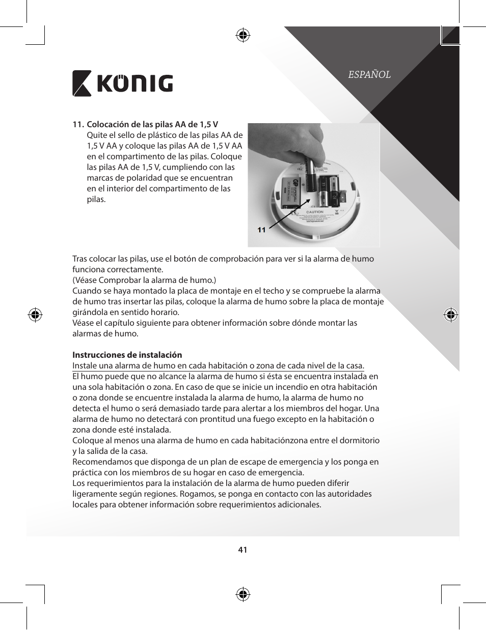 Konig Electronic Duo-pack wireless interconnectable smoke alarm User Manual | Page 41 / 176