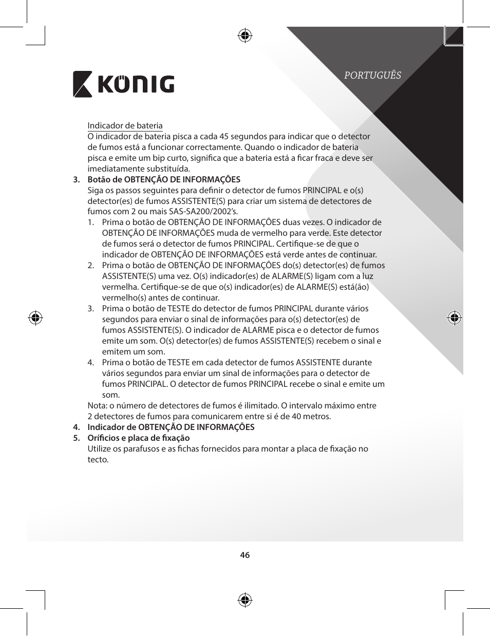 Konig Electronic Duo-pack wireless interconnectable smoke alarm User Manual | Page 46 / 176