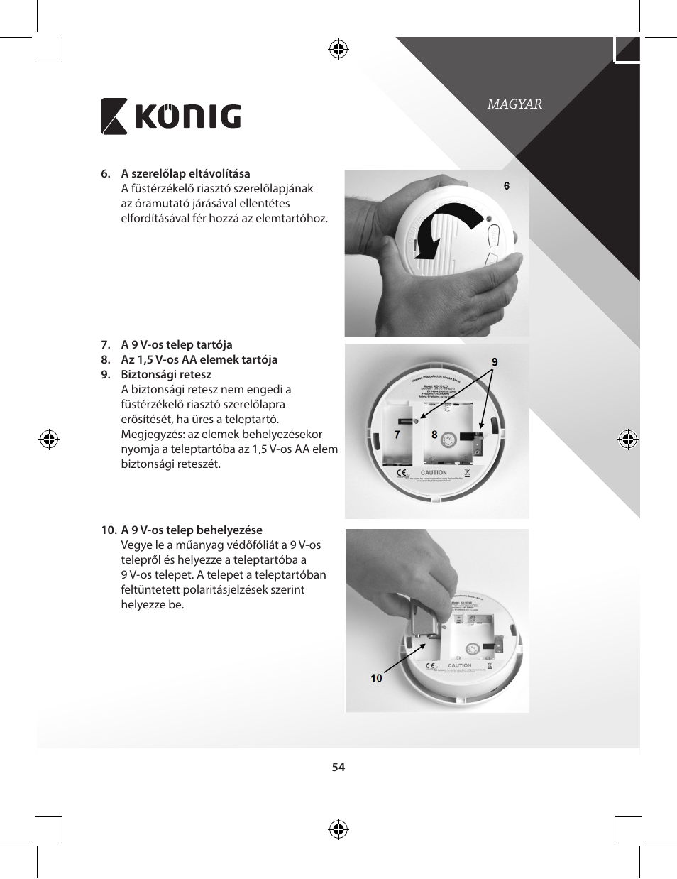 Konig Electronic Duo-pack wireless interconnectable smoke alarm User Manual | Page 54 / 176