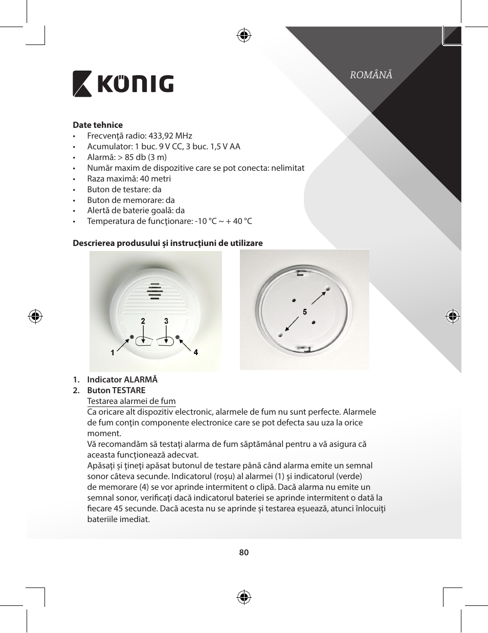 Konig Electronic Duo-pack wireless interconnectable smoke alarm User Manual | Page 80 / 176