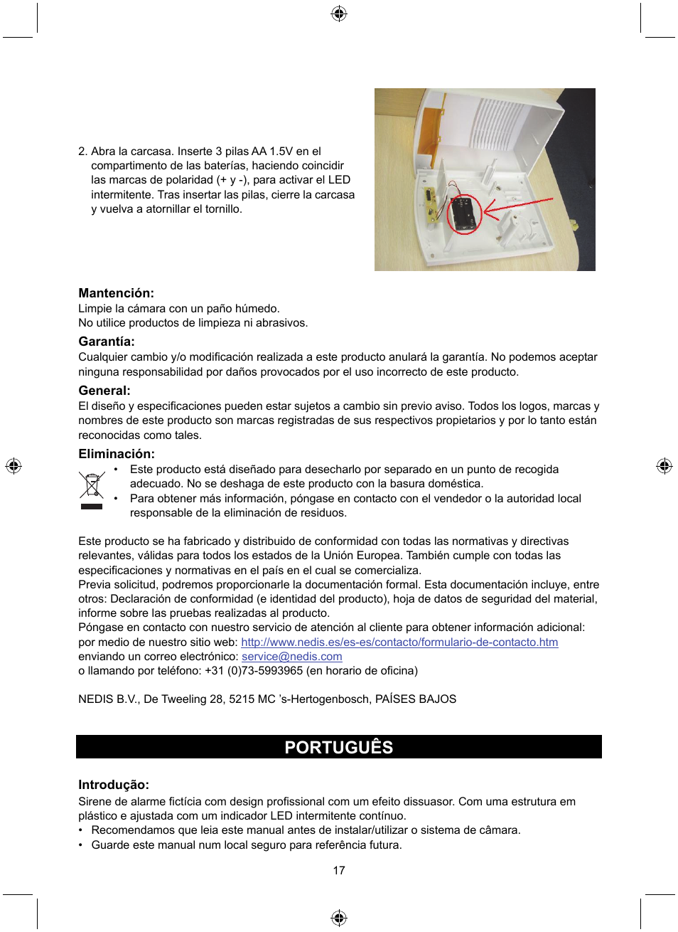 Português | Konig Electronic Dummy alarm siren User Manual | Page 17 / 45