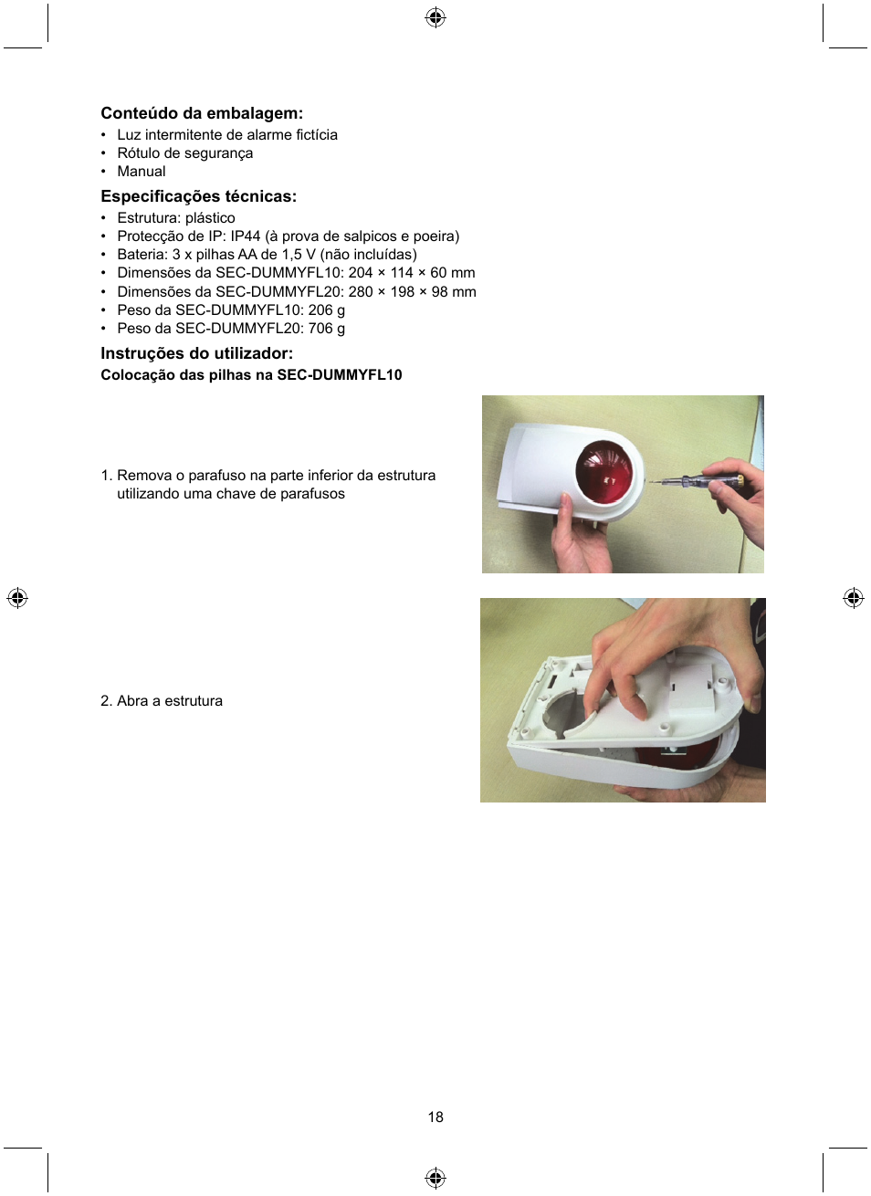 Konig Electronic Dummy alarm siren User Manual | Page 18 / 45