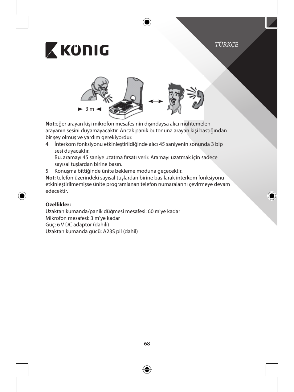 Konig Electronic telephone dialer with panic button User Manual | Page 68 / 101