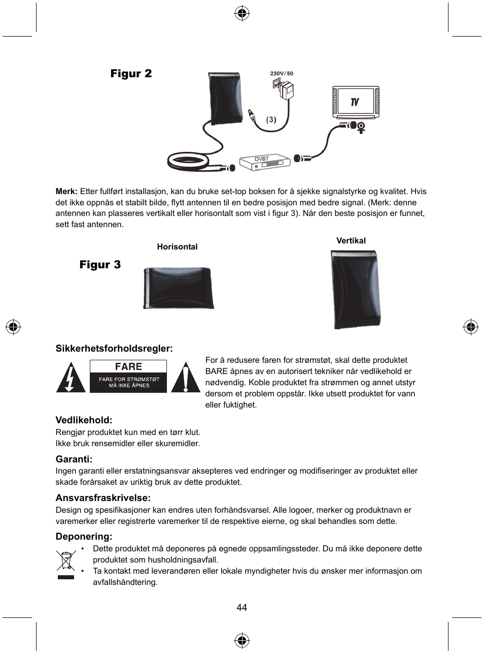 Figur 2 figur 3 | Konig Electronic Design indoor DVB-T antenna with LTE filter User Manual | Page 44 / 51