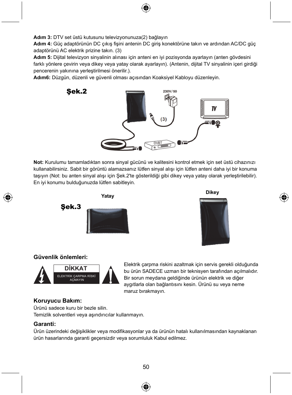 Şek.2 şek.3 | Konig Electronic Design indoor DVB-T antenna with LTE filter User Manual | Page 50 / 51