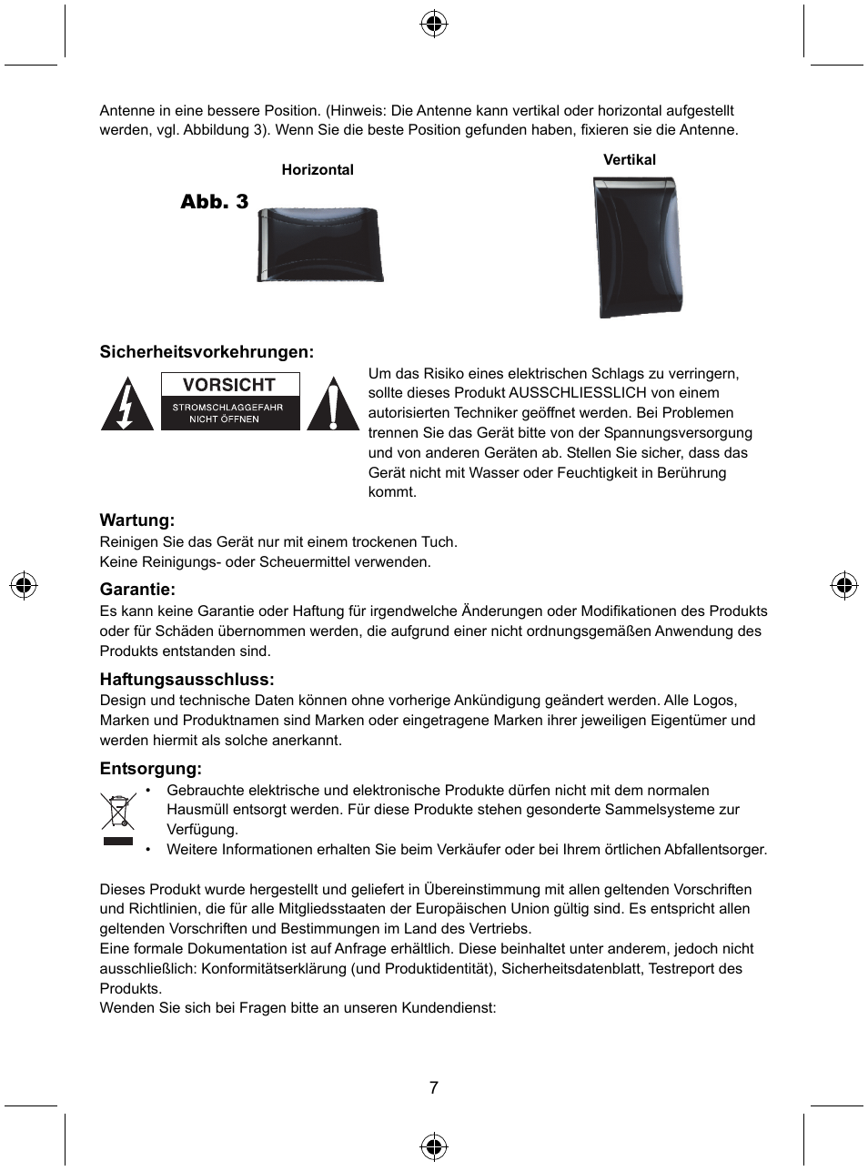 Abb. 3 | Konig Electronic Design indoor DVB-T antenna with LTE filter User Manual | Page 7 / 51