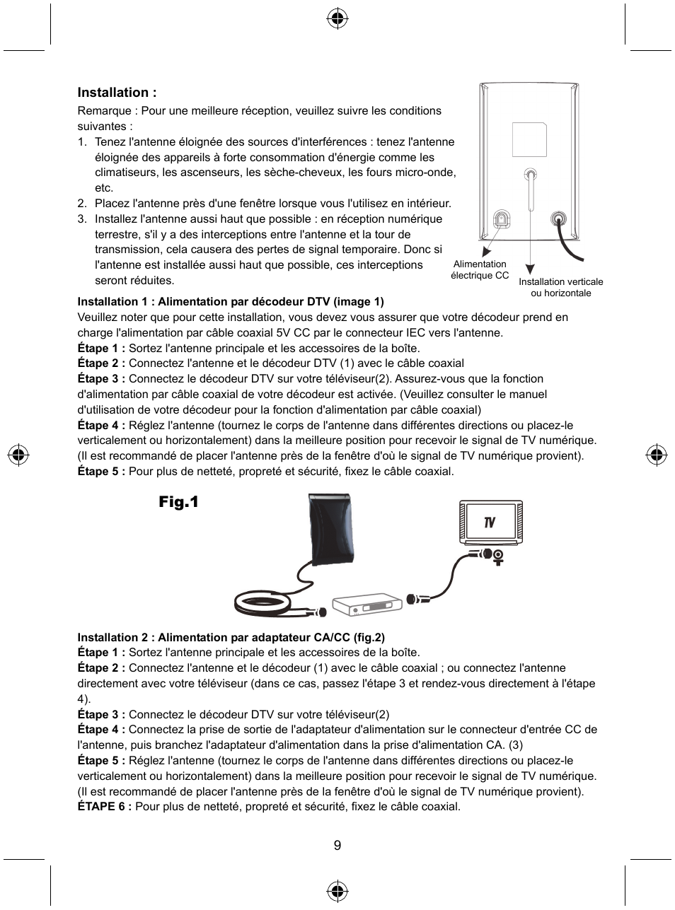 Fig.1 | Konig Electronic Design indoor DVB-T antenna with LTE filter User Manual | Page 9 / 51
