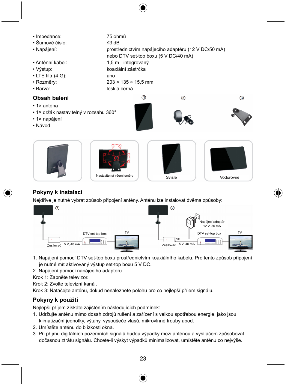 Konig Electronic Indoor DVB-T antenna tablet design 30 dB UHF User Manual | Page 23 / 44