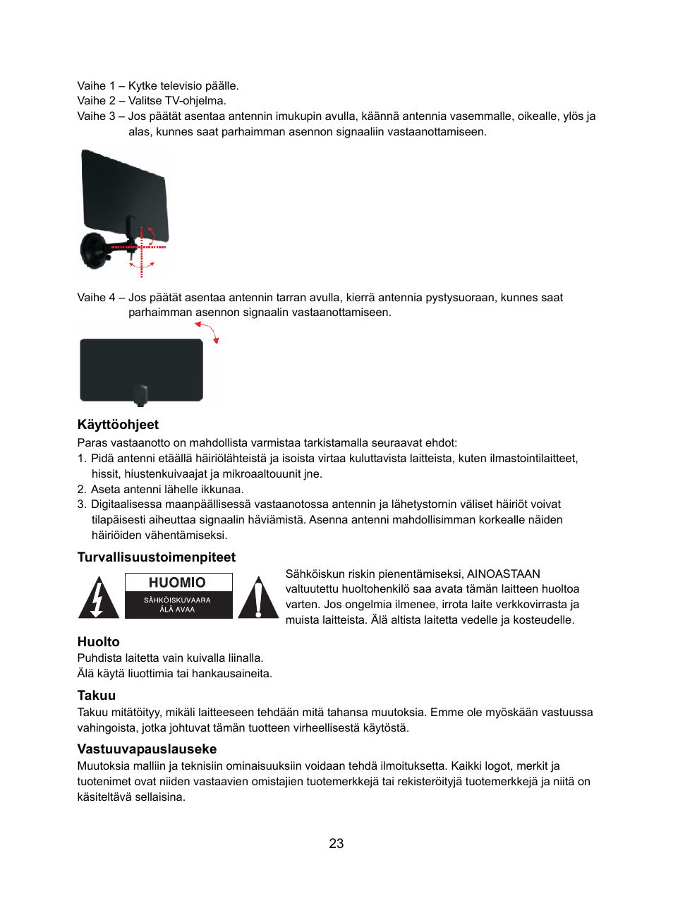 Konig Electronic DVB-T indoor antenna 0.5 mm ultra-thin design 25 dB UHF User Manual | Page 23 / 54