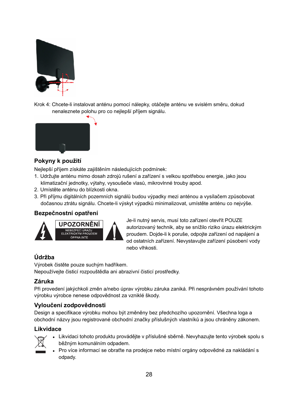 Konig Electronic DVB-T indoor antenna 0.5 mm ultra-thin design 25 dB UHF User Manual | Page 28 / 54