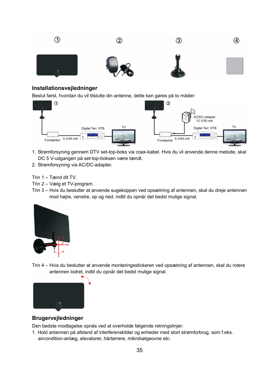 Installationsvejledninger, Brugervejledninger | Konig Electronic DVB-T indoor antenna 0.5 mm ultra-thin design 25 dB UHF User Manual | Page 35 / 54