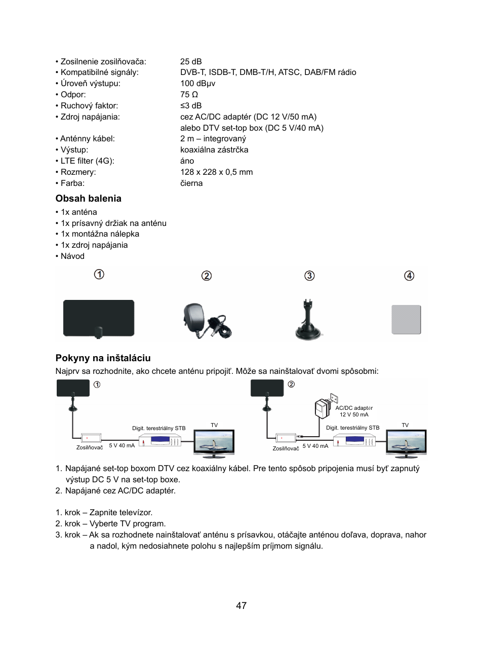 Konig Electronic DVB-T indoor antenna 0.5 mm ultra-thin design 25 dB UHF User Manual | Page 47 / 54