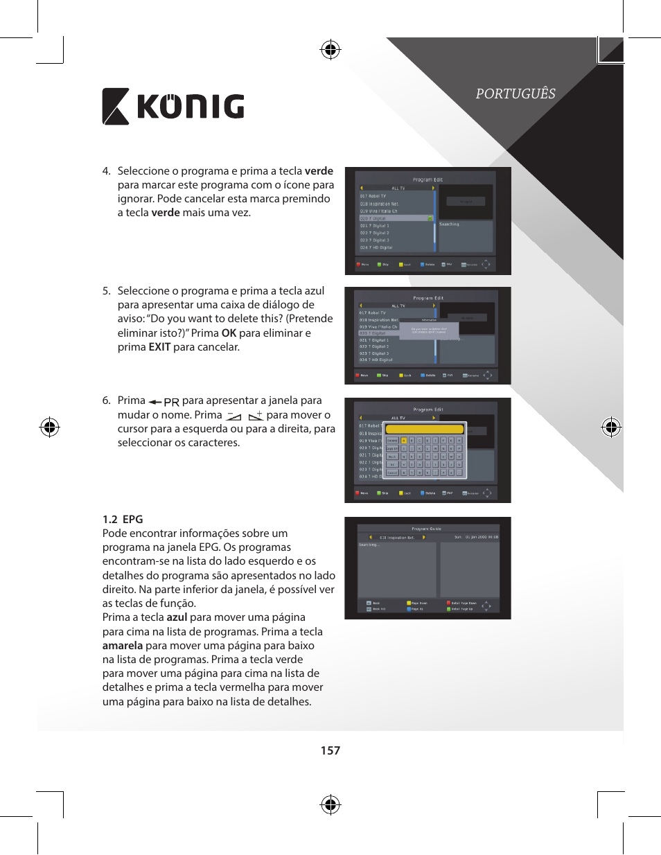 Português | Konig Electronic High-definition DVB-T2 receiver User Manual | Page 157 / 404