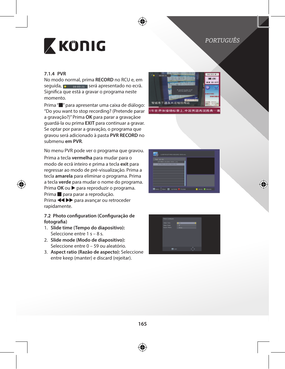 Português | Konig Electronic High-definition DVB-T2 receiver User Manual | Page 165 / 404